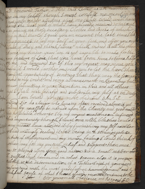 Photograph of letterwriting practice bound in John Bagford's manuscript of notes