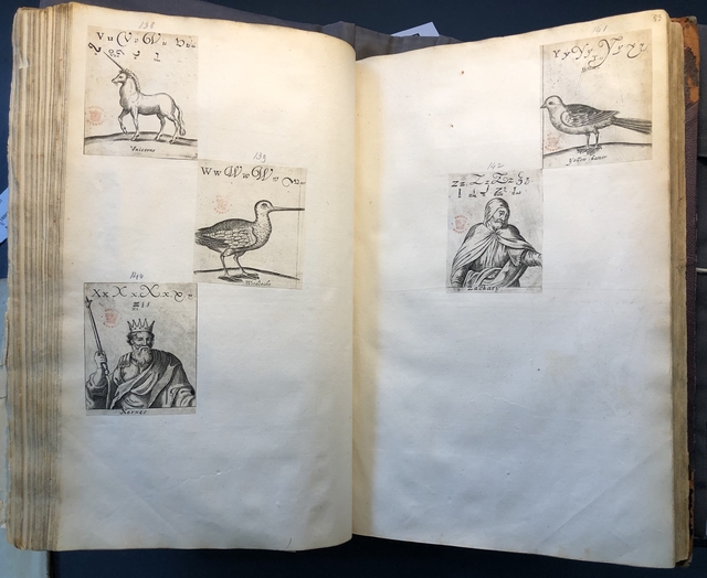 Photograph of pages from a hornbook pasted into an album assembled by John Bagford