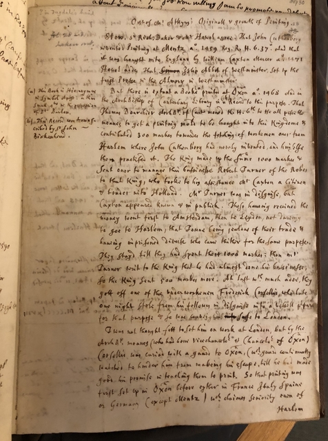 Photograph of notes in William Dugdale's hand